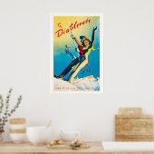 Les Diablerets Zwitserland Oude Ski Poster (Keuken)