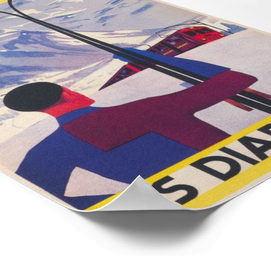 Les Diablerets Zwitserland  Ski Poster (Hoek)