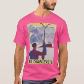 Les Diablerets Zwitserland  Ski Poster T-shirt (Voorkant)