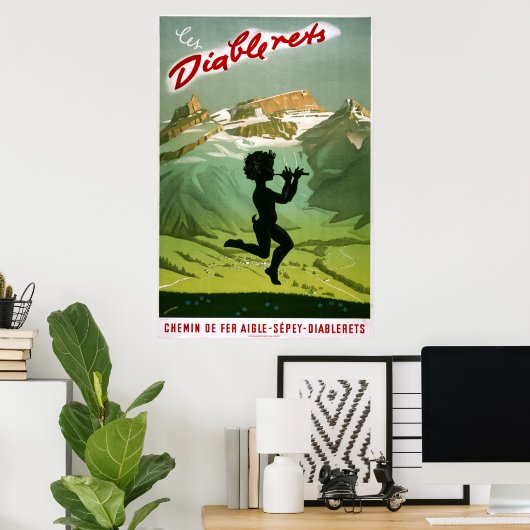 Les Diablerets, Zwitserland, Vintage Travel Poster (Thuiskantoor)