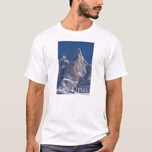 Les Drus Peaks van France Alps T-shirt (Voorkant)