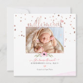 Les etoiles d'or roos Remerciement Naissance Fille Kaart (Voorkant)