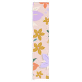 Les Fleurs 04 Retro Kleurrijke Bloemen Korte Tafelloper (Voorkant)