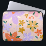 Les Fleurs 04 Retro Kleurrijke Bloemen Laptop Sleeve<br><div class="desc">Abstracte Retro bloemenprint - Les Fleurs.</div>