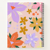 Les Fleurs 04 Retro Kleurrijke Bloemen Notitieboek (Achterkant)
