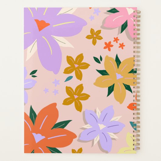 Les Fleurs 04 Retro Kleurrijke Bloemen Planner (Achterkant)