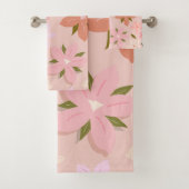 Les Fleurs 05 Bloemen Patroon Blush Roze Bloemen Bad Handdoek (Insitu)