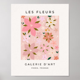Les Fleurs 05 Bloemen Patroon Blush Roze Bloemen Poster