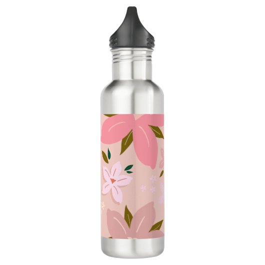 Les Fleurs 05 Bloemen Patroon Blush Roze Bloemen Waterfles (Links)
