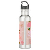 Les Fleurs 05 Bloemen Patroon Blush Roze Bloemen Waterfles (Achterkant)