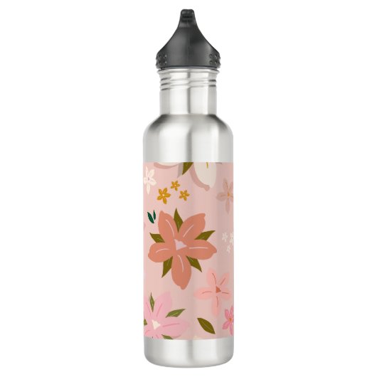 Les Fleurs 05 Bloemen Patroon Blush Roze Bloemen Waterfles (Rechts)