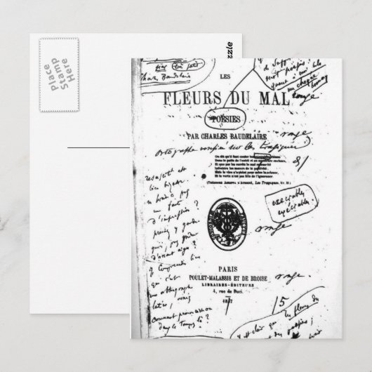 Les Fleurs du Mal 2 - Baudelaire Briefkaart (Voorkant / Achterkant)