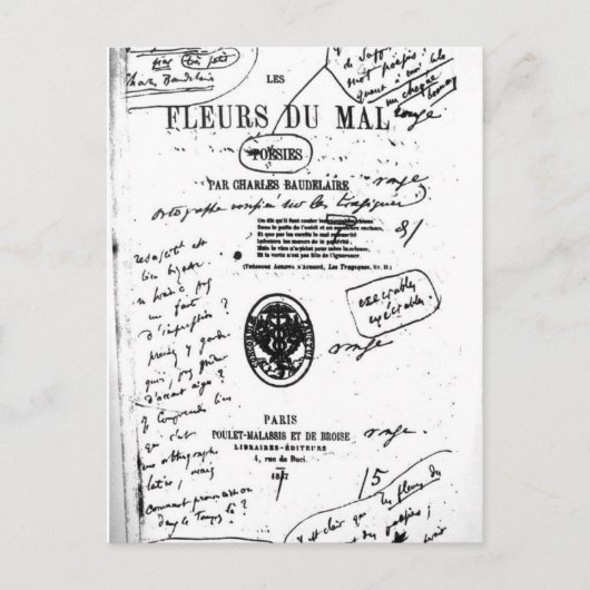 Les Fleurs du Mal 2 - Baudelaire Briefkaart (Voorkant)