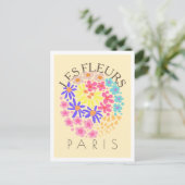 Les Fleurs Paris kleurrijk Briefkaart (Staand voorkant)