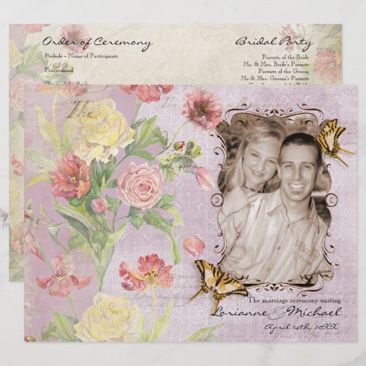 Les Fleurs Peony Roos Tulip Floral Flowers Weddens (Voorkant / Achterkant)