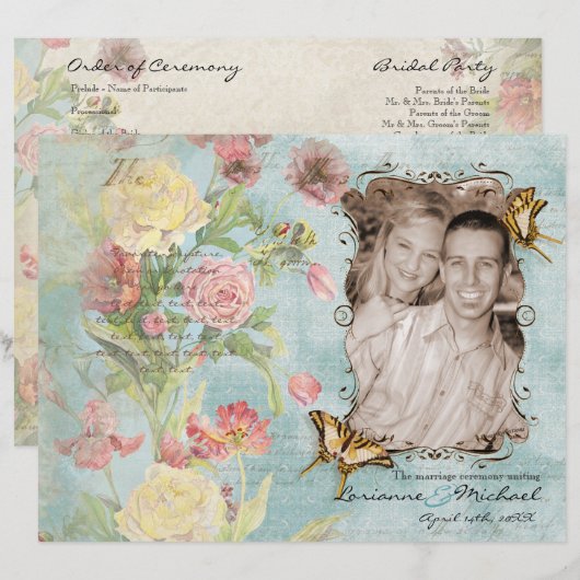 Les Fleurs Peony Roos Tulip Floral Flowers Weddens (Voorkant / Achterkant)