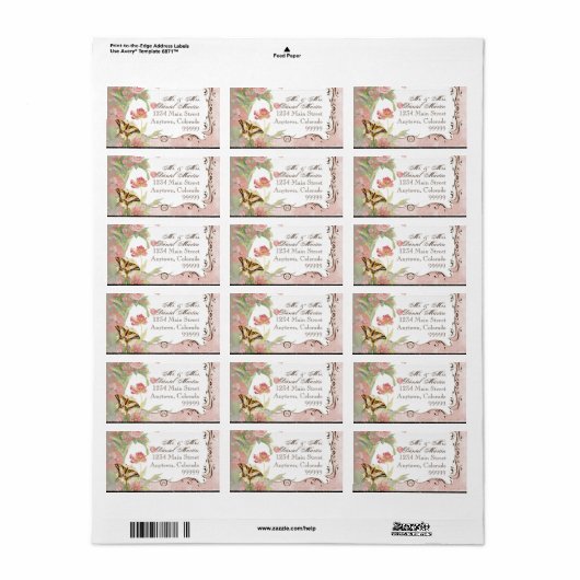 Les Fleurs Peony Roos Tulip Floral Flowers Weddens Etiket (Full Sheet)