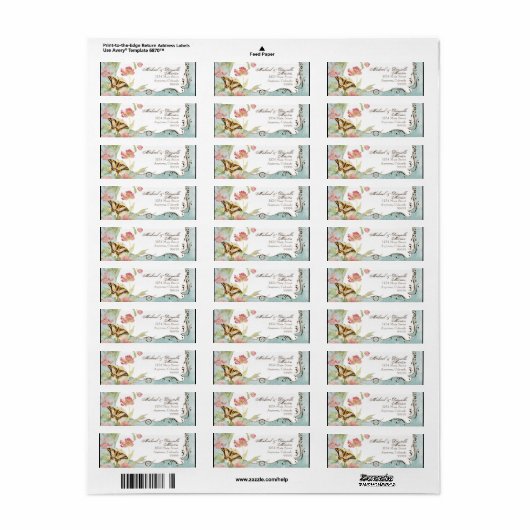 Les Fleurs Peony Roos Tulip Floral Flowers Weddens Etiket (Full Sheet)