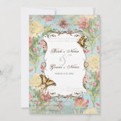 Les Fleurs Peony Roos Tulip Floral Flowers Weddens Kaart (Achterkant)