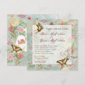 Les Fleurs Peony Roos Tulip Floral Flowers Weddens Kaart (Voorkant / Achterkant)