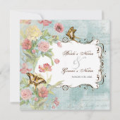 Les Fleurs Peony Roos Tulip Floral Flowers Weddens Kaart (Achterkant)