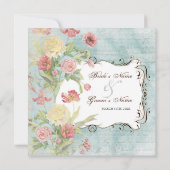 Les Fleurs Peony Roos Tulip Floral Flowers Weddens Kaart (Achterkant)