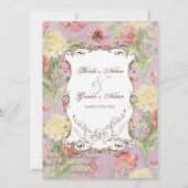 Les Fleurs Peony Roos Tulip Floral Flowers Weddens Kaart (Achterkant)