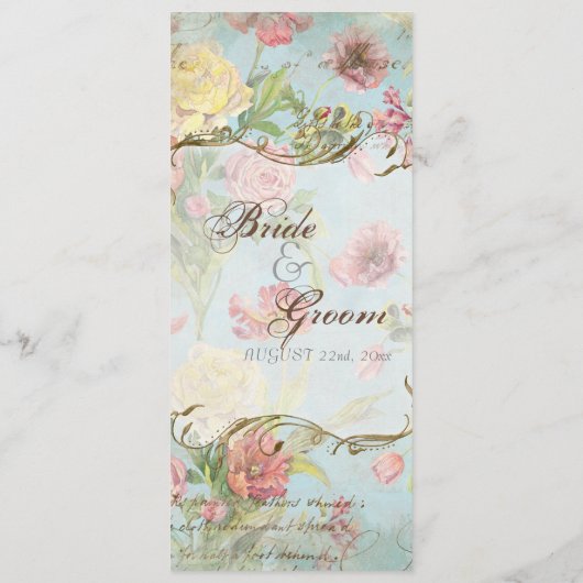 Les Fleurs Peony Roos Tulip Floral Flowers Weddens Menu (Achterkant)