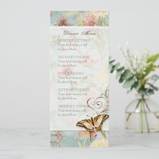 Les Fleurs Peony Roos Tulip Floral Flowers Weddens Menu (Staand voorkant)