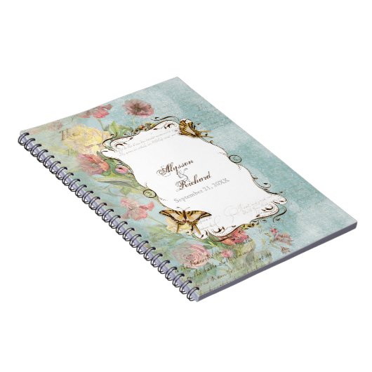 Les Fleurs Peony Roos Tulip Floral Flowers Weddens Notitieboek (Rechterzijde)