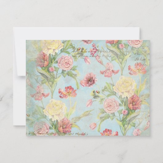 Les Fleurs Peony Roos Tulip Floral Flowers Weddens Save The Date (Achterkant)