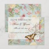 Les Fleurs Peony Roos Tulip Floral Flowers Weddens Save The Date (Voorkant / Achterkant)