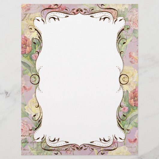 Les Fleurs Peony Roos Tulip Floral Stationery (Voorkant)