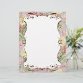 Les Fleurs Peony Roos Tulip Floral Stationery (Staand voorkant)