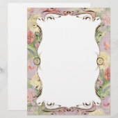 Les Fleurs Peony Roos Tulip Floral Stationery (Voorkant / Achterkant)