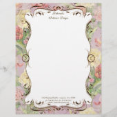 Les Fleurs Peony Roos Tulip Floral Stationery Gepersonaliseerd Briefhoofd (Voorkant)