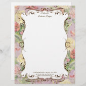 Les Fleurs Peony Roos Tulip Floral Stationery Gepersonaliseerd Briefhoofd (Voorkant / Achterkant)