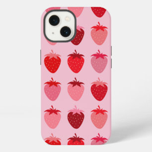 Les Fraises 01 Roze en rode preppy aardbeien iPhone 13 Hoesje