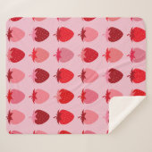 Les Fraises 01 Roze en rode preppy aardbeien Sherpa Deken (Voorkant (horizontaal))