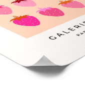 Les Fraises 02 Roze en Oranje Preppy Aardbeien Poster (Hoek)