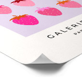 Les Fraises 03 Roze en Paarse aardbeien Fruit Poster (Hoek)
