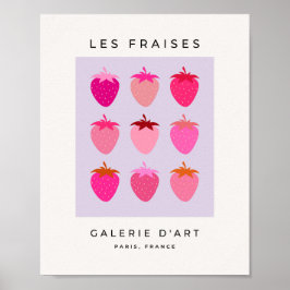 Les Fraises 03 Roze en Paarse aardbeien Fruit Poster