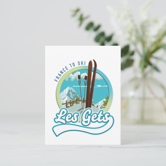 Les Gets france ski logo Briefkaart (Staand voorkant)