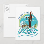 Les Gets france ski logo Briefkaart (Voorkant / Achterkant)