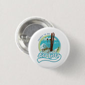 Les Gets france ski logo Ronde Button 3,2 Cm (Voorkant /achterkant)