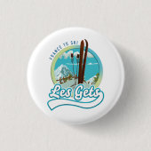 Les Gets france ski logo Ronde Button 3,2 Cm (Voorkant)