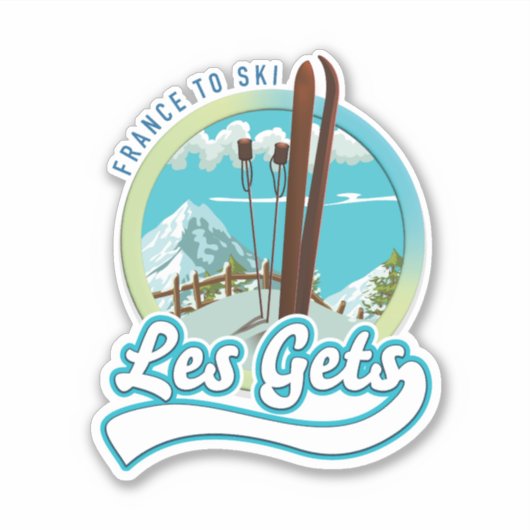 Les Gets france ski logo Sticker (Voorkant)
