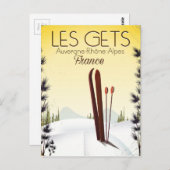 Les Gets France skiposter Briefkaart (Voorkant / Achterkant)