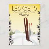 Les Gets France skiposter Briefkaart (Voorkant)