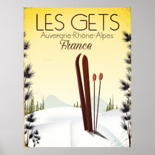 Les Gets France skiposter Poster